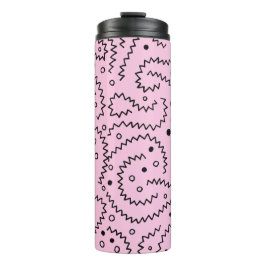 Termo Zigzag Líneas negras y patrón rosa