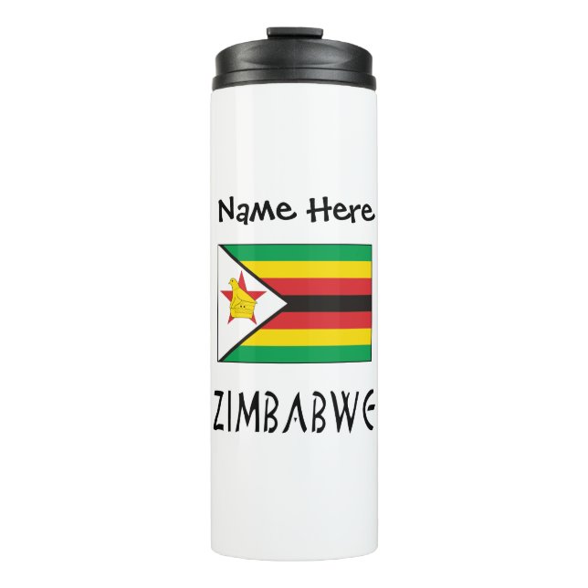 Termo Zimbabue Bandera de Zimbabue Personalizada  (Anverso)
