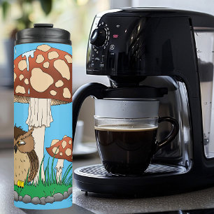 Termo Zorra de lluvia de primavera con hongo de búho