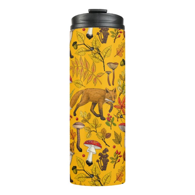 Termo zorros otoñales sobre el naranja (Anverso)