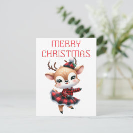 Ternero de Reno Bailarín - Tarjeta de Navidad
