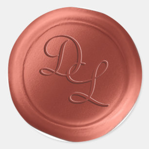 Terra Copper 2 Letra Monograma Pegatinas de sellad