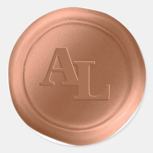 Terra Cotta Wax Seal Monograma Pegatinas de bodas