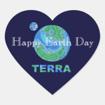 Terra Earth Art Feliz Día de la Tierra Pegatinas