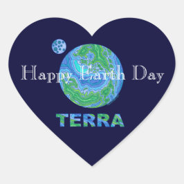 Terra Earth Art Feliz Día de la Tierra Pegatinas