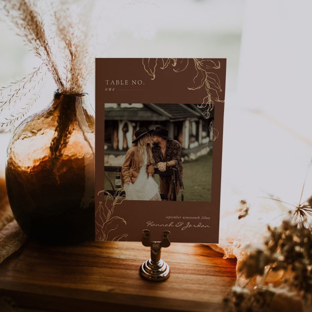 Terracota botánica mínima | Tarjeta de número de t (Subido por el creador)