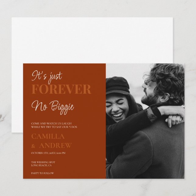 Terracota | CasuaI | Invitaciones a una boda diver (Anverso / Reverso)