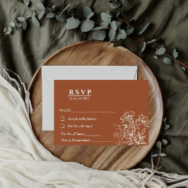 terracota de girasol minimalista RSVP boda
