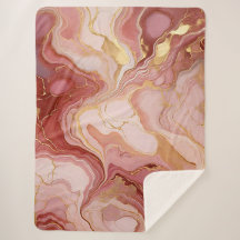 Terracota desangrada y manta Sherpa de oro