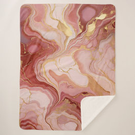 Terracota desangrada y manta Sherpa de oro