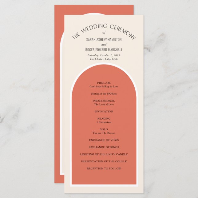 Terracota desierto tonos tierra Simple Arco modern (Anverso / Reverso)