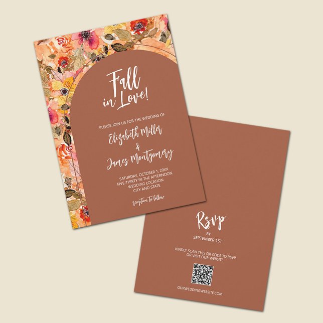 Terracota Floral Todo En Invitaciones De Una Boda (Subido por el creador)