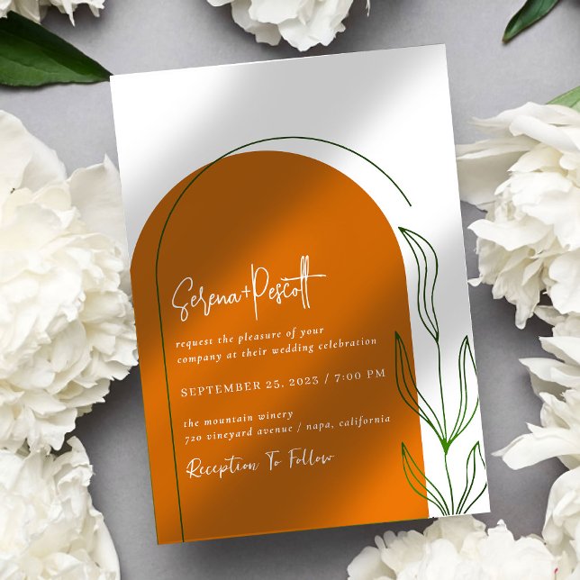 Terracota + Invitación a la boda de arco simple (Subido por el creador)