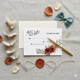 Terracota Malhumorada Floral Boho RSVP de Boda