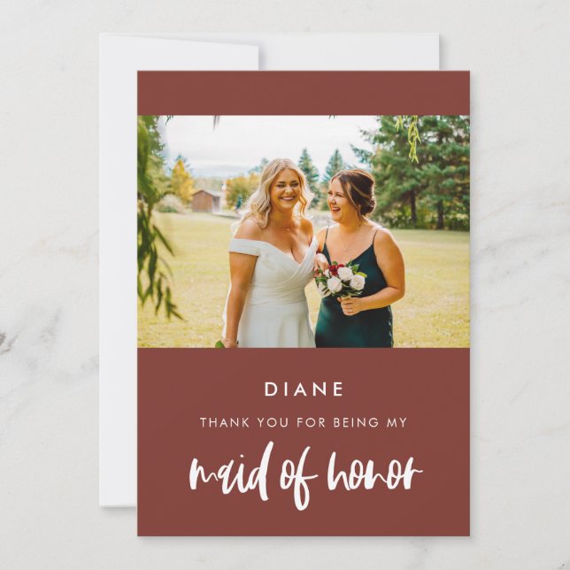 Terracota moderna Mujer de honor tarjeta de agrade (Anverso)