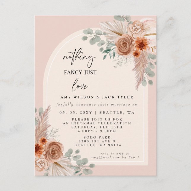 Terracota Nada Fancy Just Love Invitación (Anverso)