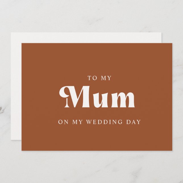 Terracota retro a mi mamá el día de mi boda (Anverso / Reverso)