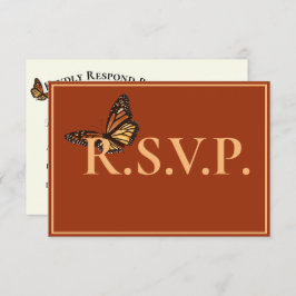 Terracota simple con mariposa monarca QRC RSVP