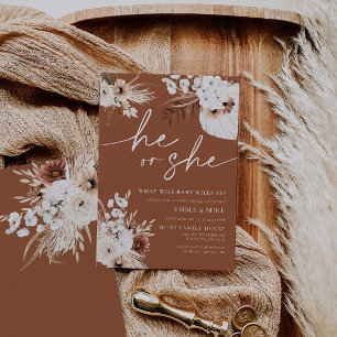 Terracota Su o Ella Género Revelan Invitación