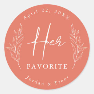 Terracota, su Pegatina favorita de boda