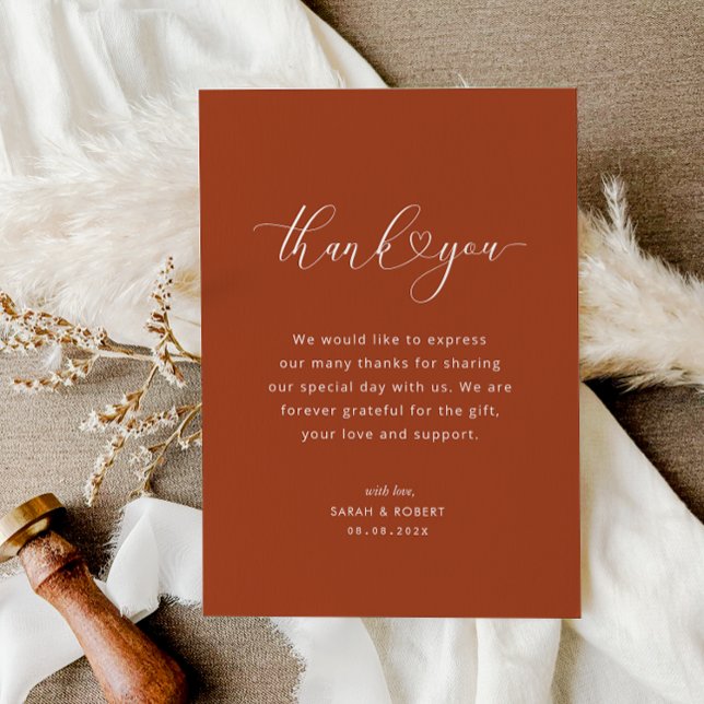 terracota terracota boda tarjeta de agradecimiento (Subido por el creador)