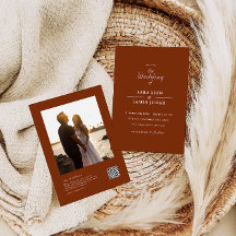 Terracota Todo En Una Invitación De Boda De Fotogr