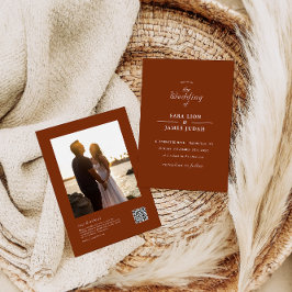 Terracota Todo En Una Invitación De Boda De Fotogr