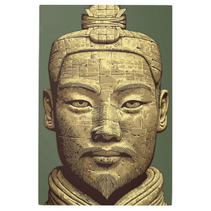 Terracota Warrior Oro Antiguo Arte Metalizado Muro