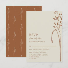 Terracota y hierba silvestre Tone Wedding RSVP