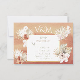 Terracota y hojas de palma kaki tropicales RSVP