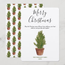 Terracotta acuarela Morera Navidad Árbol de vacaci