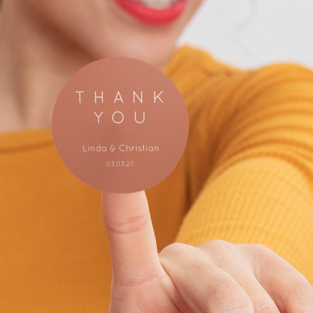 Terracotta Boda Pegatina redondo clásico (Subido por el creador)