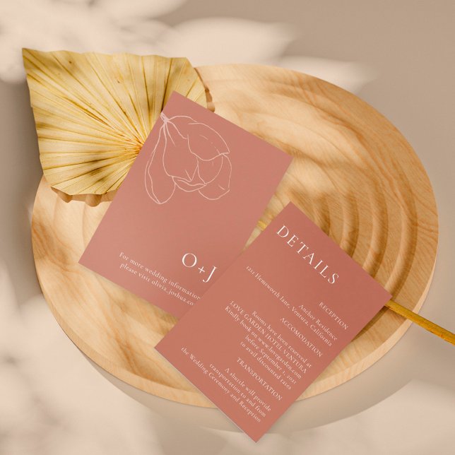 Terracotta Boho Boda floral Insertar tarjeta (Subido por el creador)