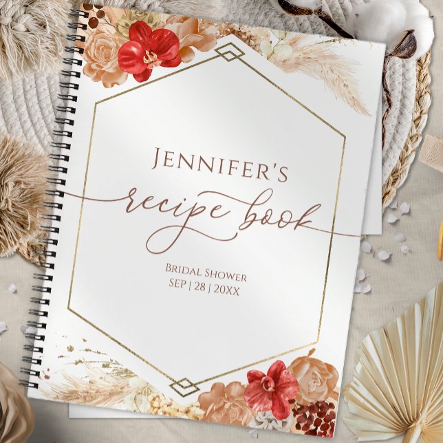Terracotta Boho Floral Bridal Shower Libro (Subido por el creador)