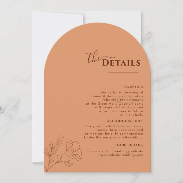 Terracotta Boho Itinerario, programa de bodas de r (Anverso)