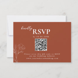 Terracotta Boho Itinerario, Rust Wedding rsvp