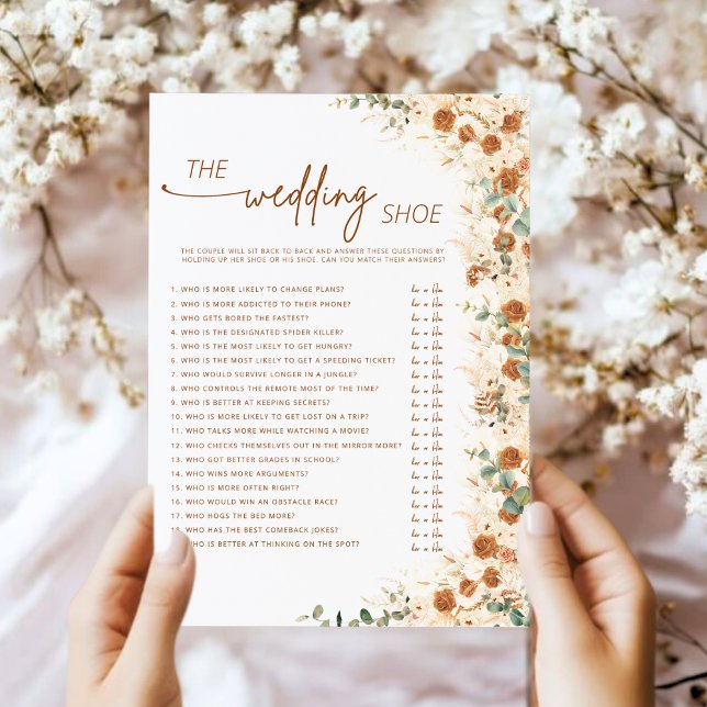 Terracotta Boho Pampas Boda Floral Juego de zapato (Subido por el creador)