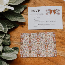 Terracotta Bow Floral Wedding RSVP Comida Elección