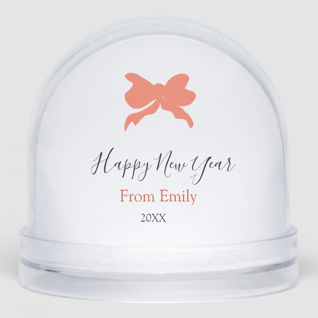 Terracotta bow happy new year name year boho retro (Anverso)