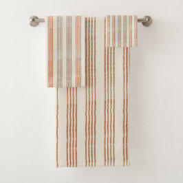Terracotta Cream Moderno Stripe Boho Minimalista