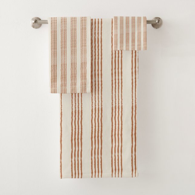 Terracotta Cream Moderno Stripe Boho Minimalista (In situ)