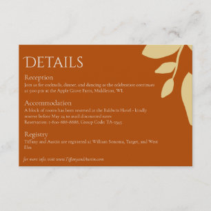 Terracotta deja tarjeta de cierre Boda moderna