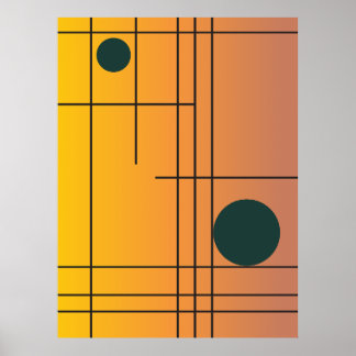 Terracotta Drift No. 1 — Arte mural geométrico mod