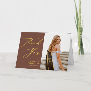 Terracotta Elegant Script Graduation Gracias