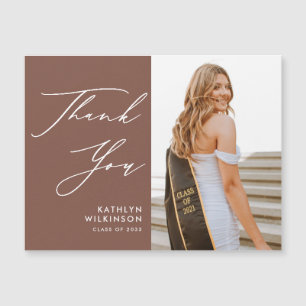 Terracotta Elegant Script Photo GRAD Gracias