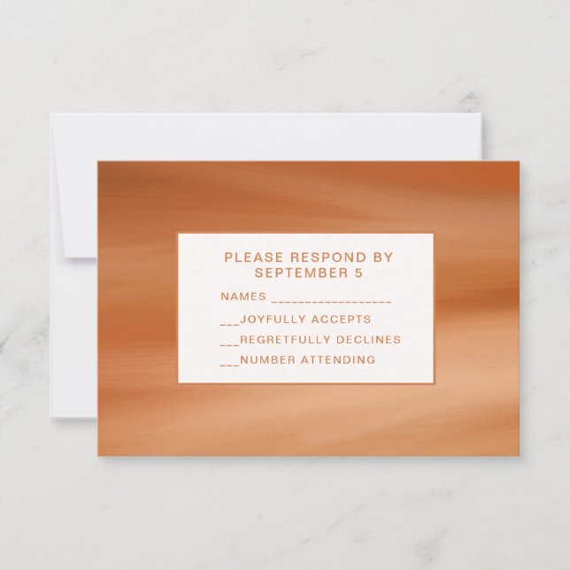 Terracotta Fall Otoño Boda de tarjetas RSVP Naranj (Anverso)