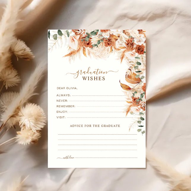 Terracotta Graduation Advice Cards | Boho Pampas  (Subido por el creador)