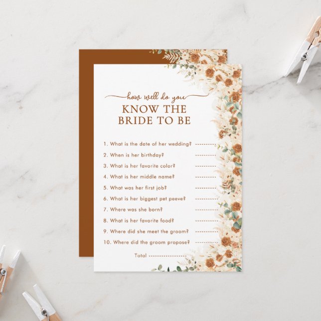 Terracotta How Well Do You Know the Bride Game (Anverso/Reverso In Situ)