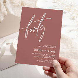 Terracotta Minimalista 40.ª invitación por cumplea