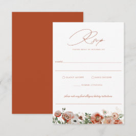 Terracotta Naranja Boda Floral Otoño RSVP